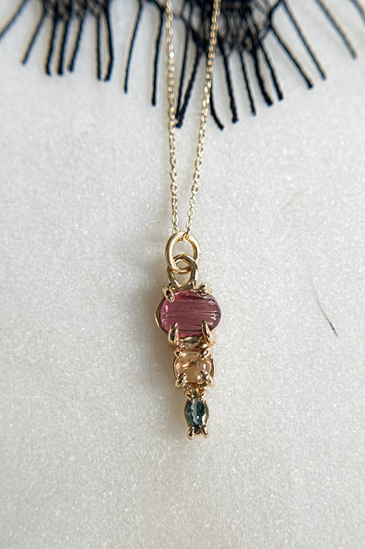 Lita Pink, Peach and Blue Pendant