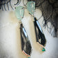 Regiis Silver Sheen Obsidian and Paraiba Chalcedony Drop Earrings