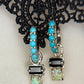 Carmina Deluxe Turquoise, Black Spinel and Opal Hoop Earrings