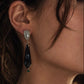 Regiis Silver Sheen Obsidian and Paraiba Chalcedony Drop Earrings
