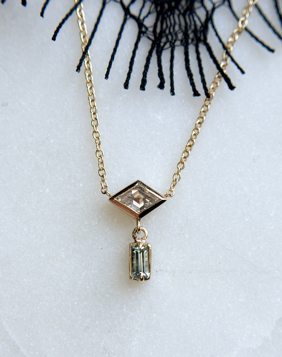 Lucia Kite Diamond and Sapphire Necklace