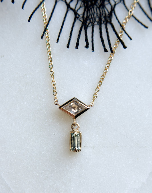 Lucia Kite Diamond and Sapphire Necklace