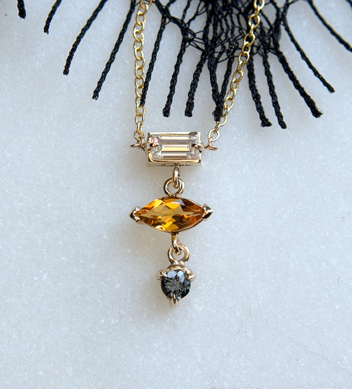 Lucia Moissanite, Citrine and Spinel Necklace