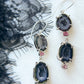 Gemma Geode and Pink Spinel and Quartz Earrings
