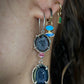 Gemma Geode and Pink Spinel and Quartz Earrings