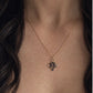 Edith Tourmalated Quartz, Moonstone and Sapphire Pendant