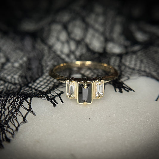 *SALE 15% off* Nox Black Spinel and White Sapphire Ballerina Band