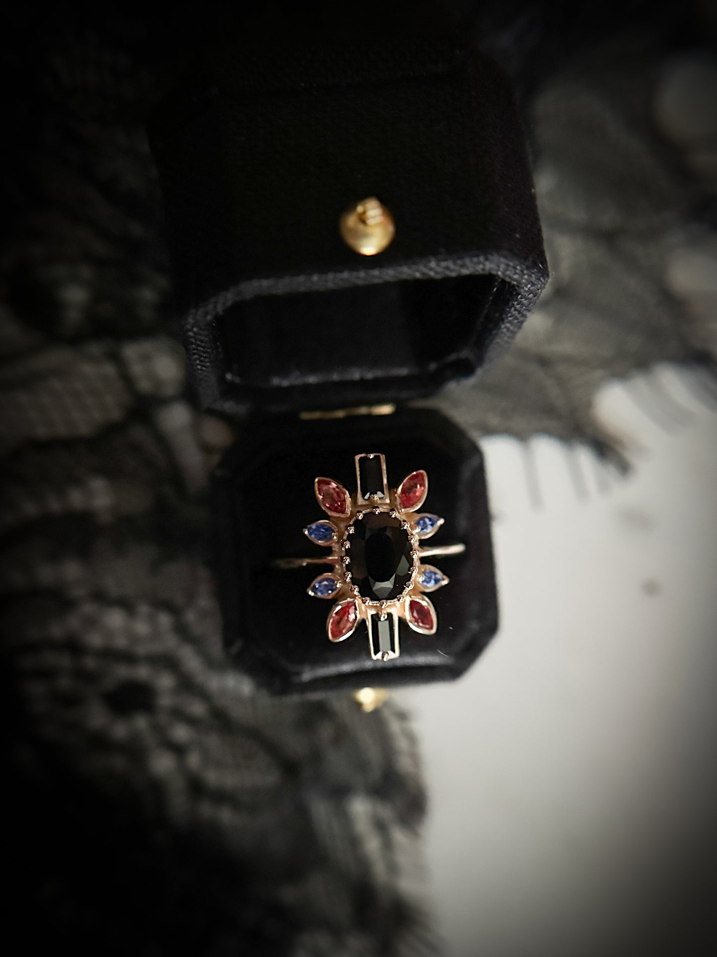 *SALE 15% off* Nox Dark Purple Spinel Ballerina Ring