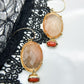 Empire Rutalated Quartz and Coral Drop Earrings
