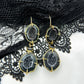 Gemma Black Geode and Spinel Drop Earrings