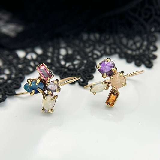 Gemma Multi Colour Mis-Matched Drop Earrings