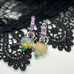 Carmina Deluxe Amethyst and Opal and Emerald Hoop Earrings