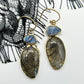 Empire Tourmalated Quartz and Australian Opal Drop Earrings