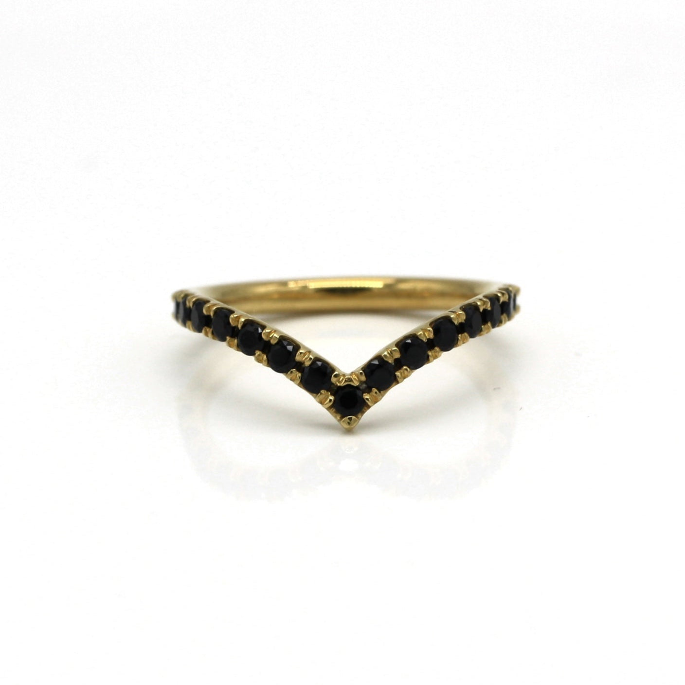 Varinia Black Diamond V-Shaped Ring