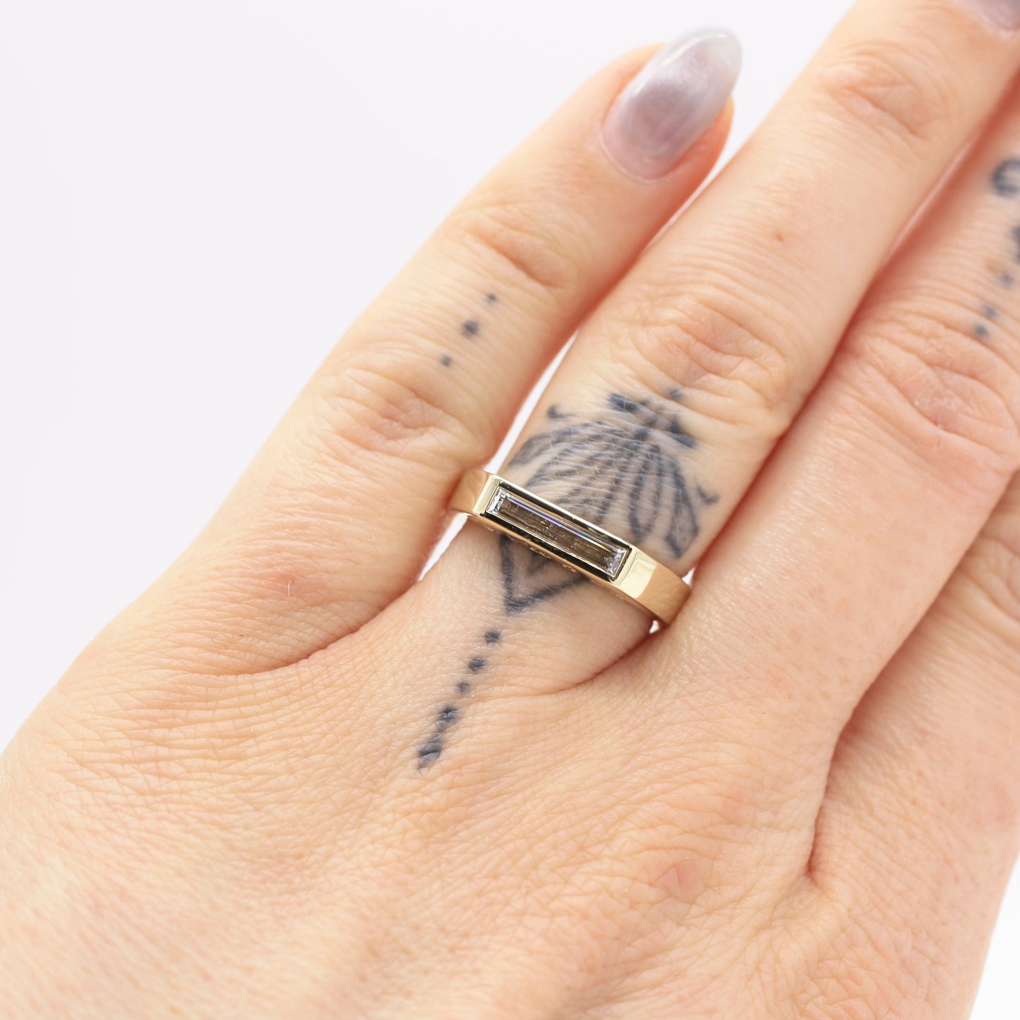 Leona Lab-Created Diamond Signet Ring