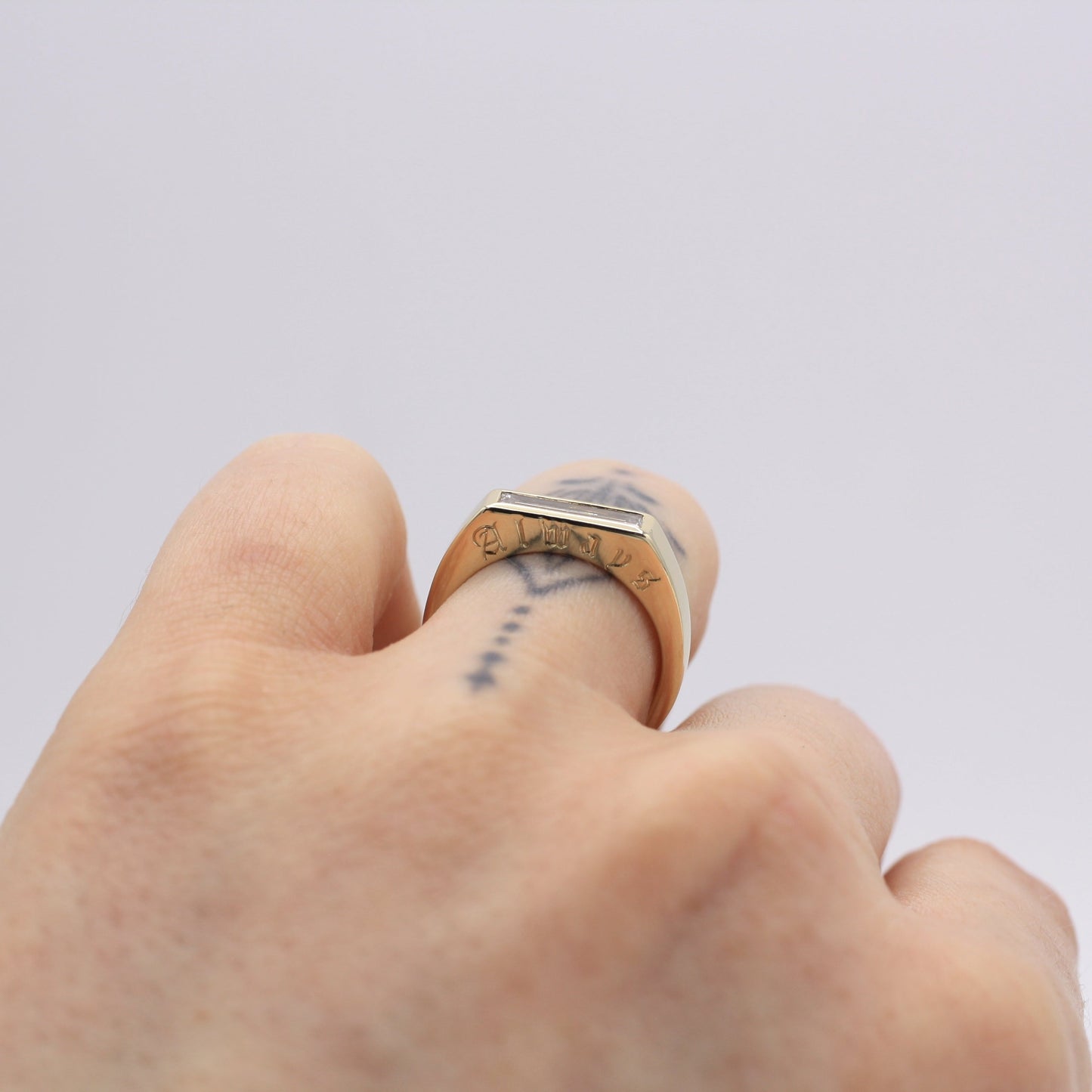 Leona Lab-Created Diamond Signet Ring