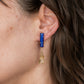 Regiis Lapis Lazuli and Rutilated Quartz Drop Earrings