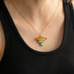 Gemma Orange Agate, Australian Boulder Opal and Green Turquoise Pendant