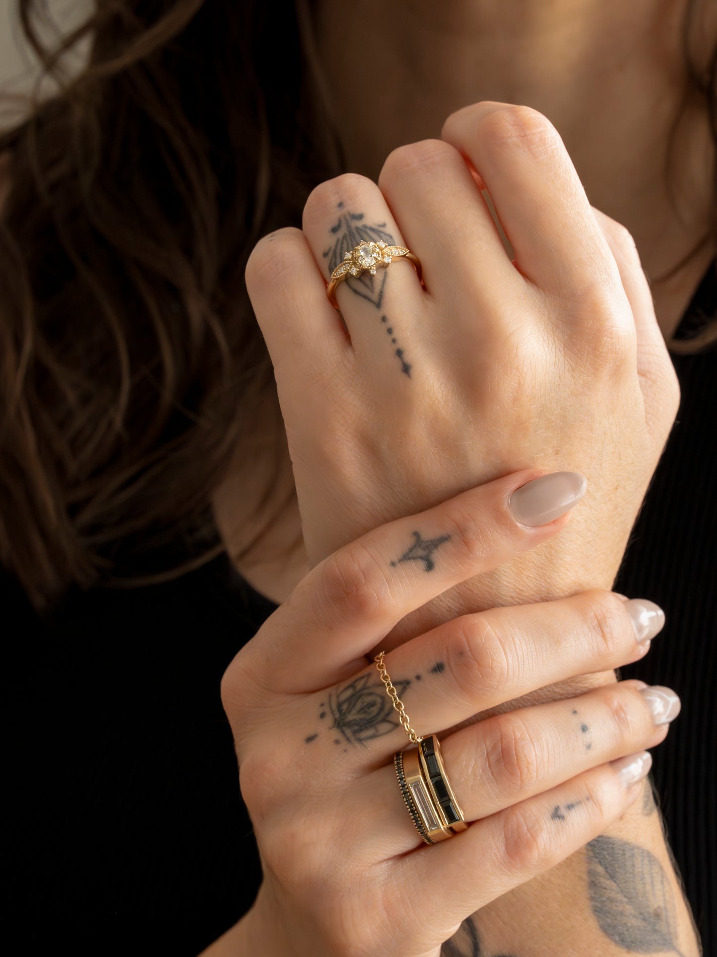 Stella Antique Old Euro Cut Diamond Ring