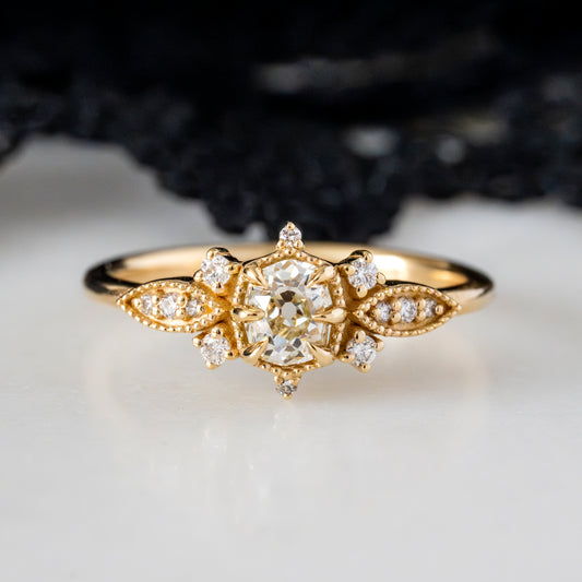 Stella Antique Old Euro Cut Diamond Ring