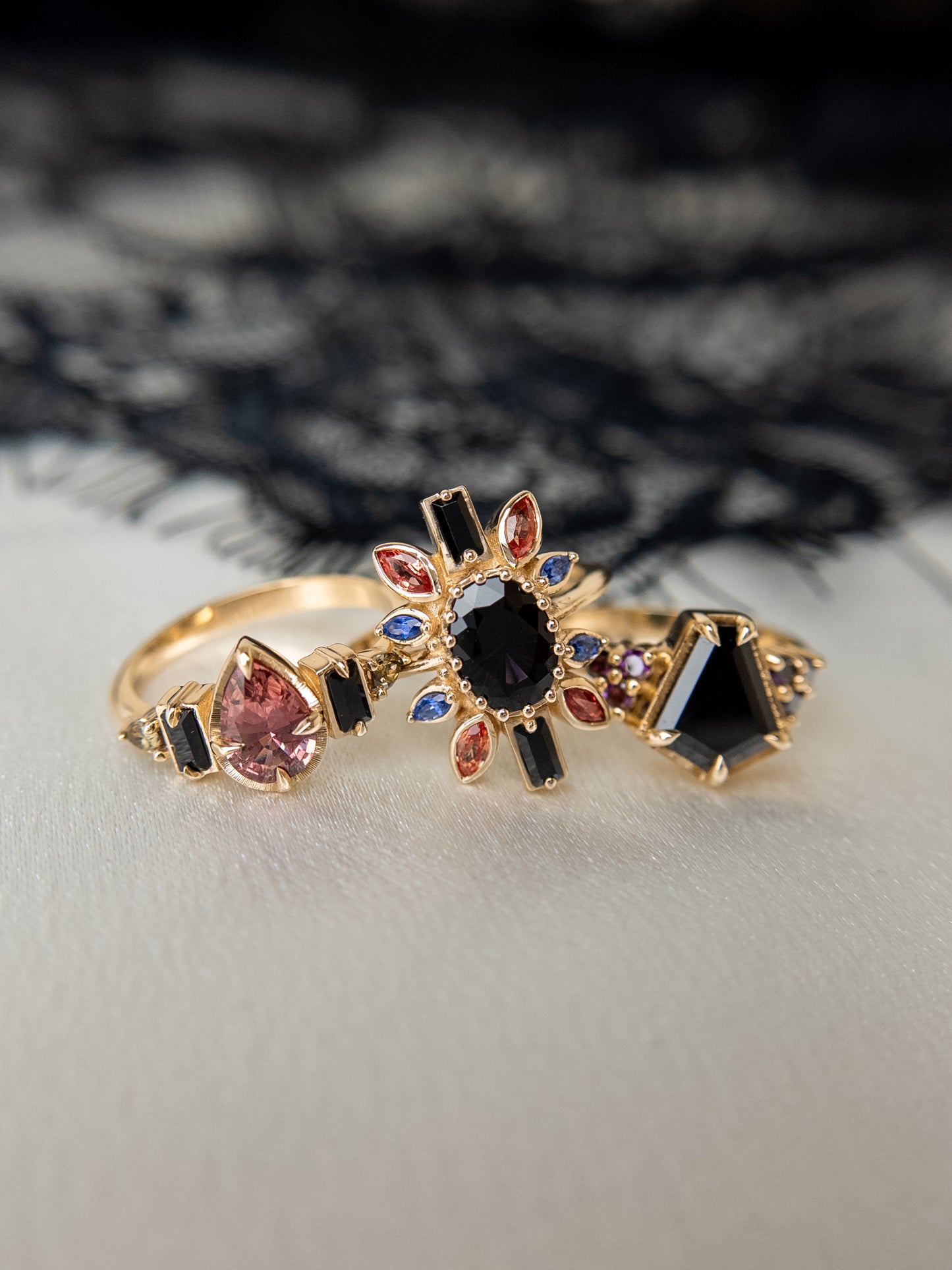*SALE 15% off* Nox Dark Purple Spinel Ballerina Ring