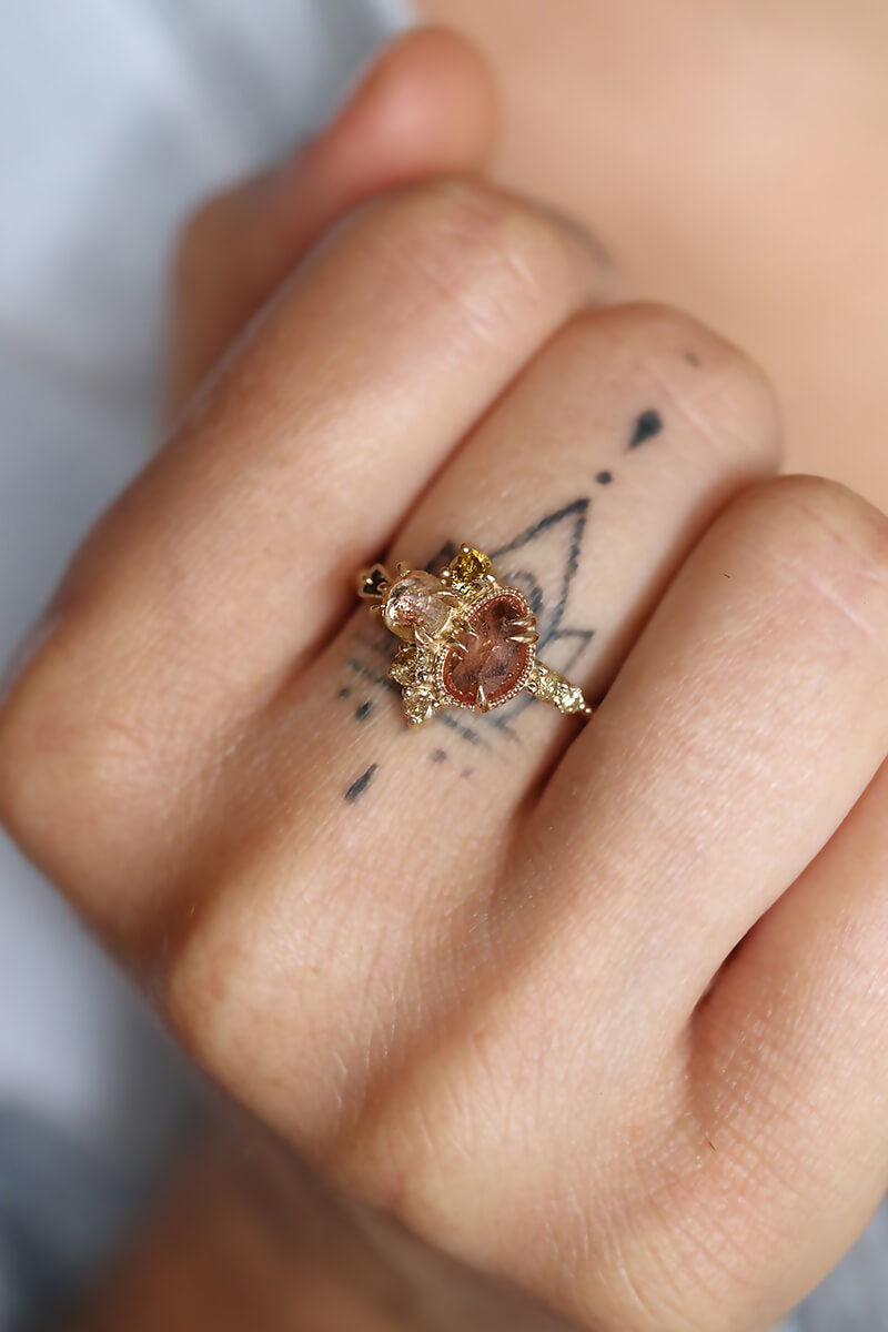 unique gemstone wedding rings handmade in canada