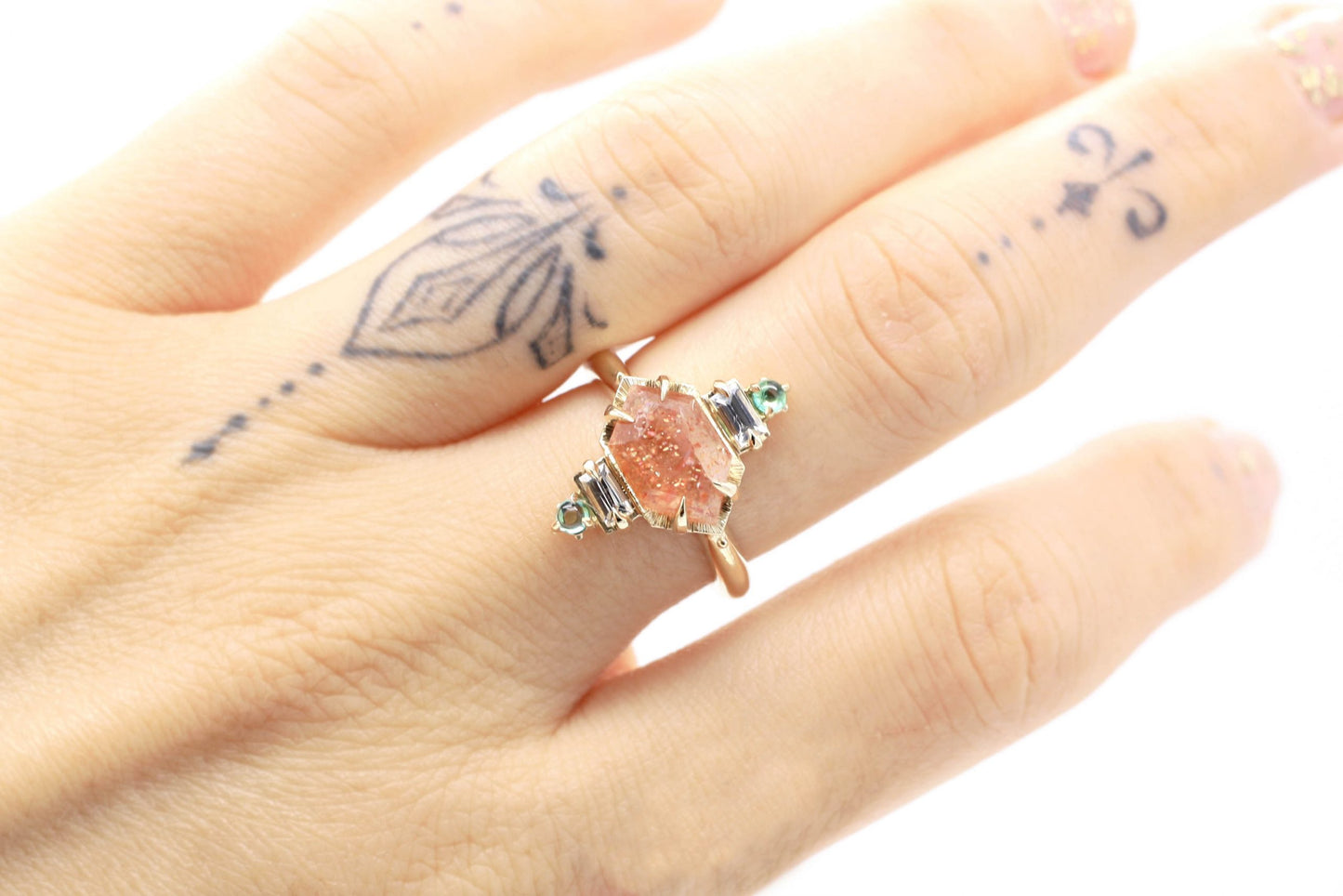 Empire African Sunstone Hex Ring